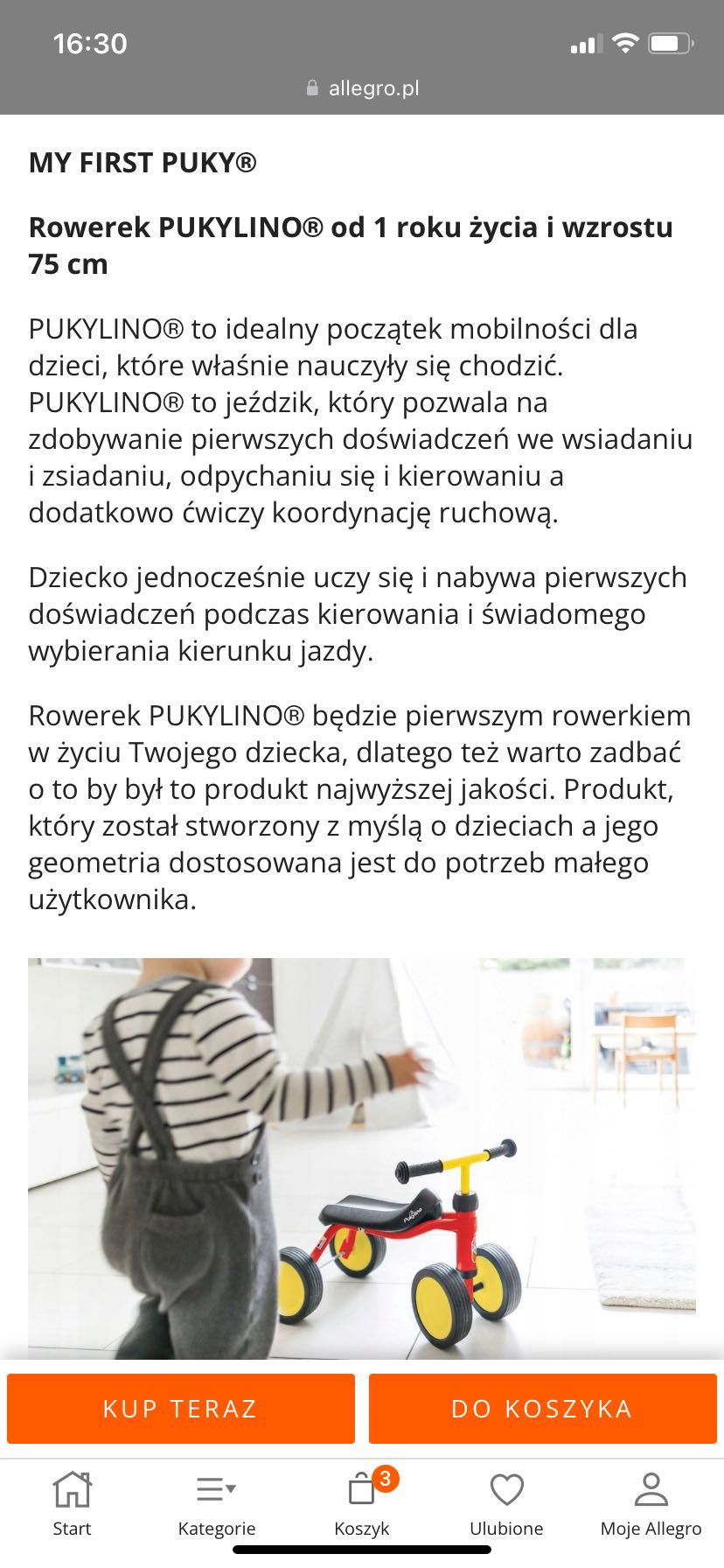 Rowerek, jeździk PUKY, Pukylino