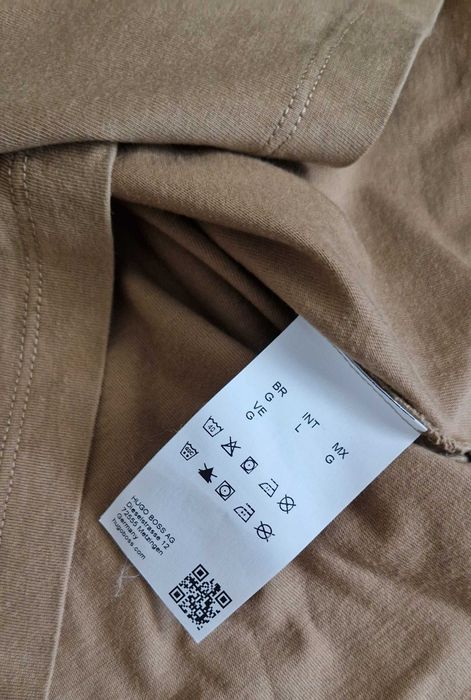 Podkoszulek t-shirt beige coffe casual HUGO BOSS 40 L