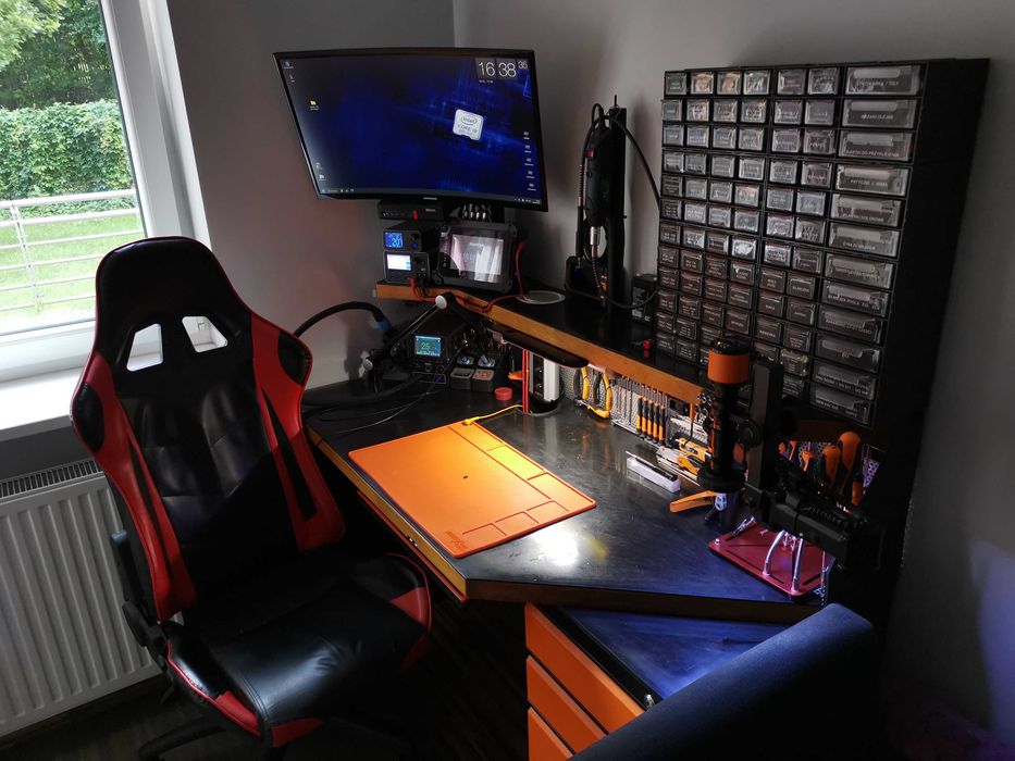 PROFESJONALNA szafka /stanowisko do naprawy elektroniki z wyposażeniem