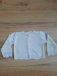 Sweter azurowy dla dziewczynki elegancki rozmiar 86 92 vintage