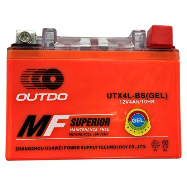 Аккумулятор для мотоцикла гелевый Outdo 12V 4 Ah UTX4L-BS