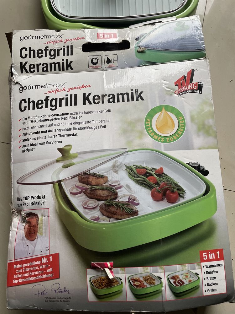 Grill elektryczny Chefgrill Karemik nowy