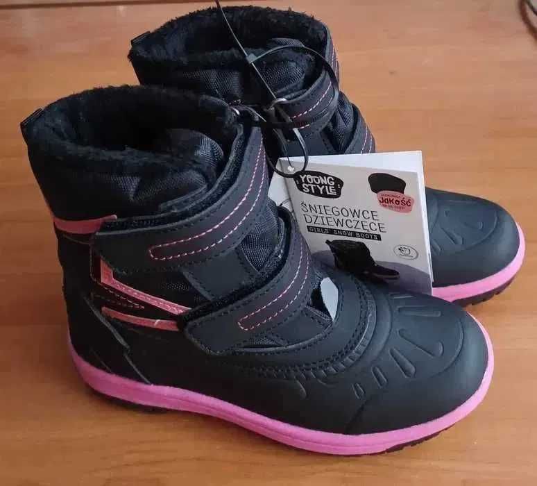 Nowe śniegowce 31 zimowe dziewczęce buty rozmiar Young Style