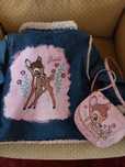 Zestaw kurtka jeans malowana handmade