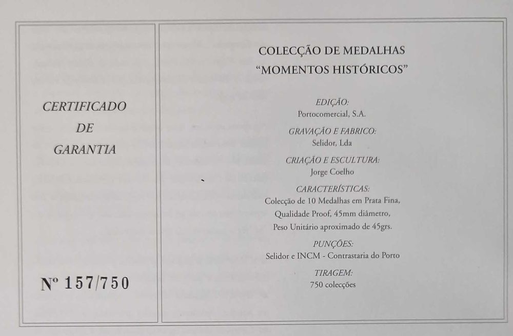 Coleção completa 10 medalhas FC Porto – Prata fina –