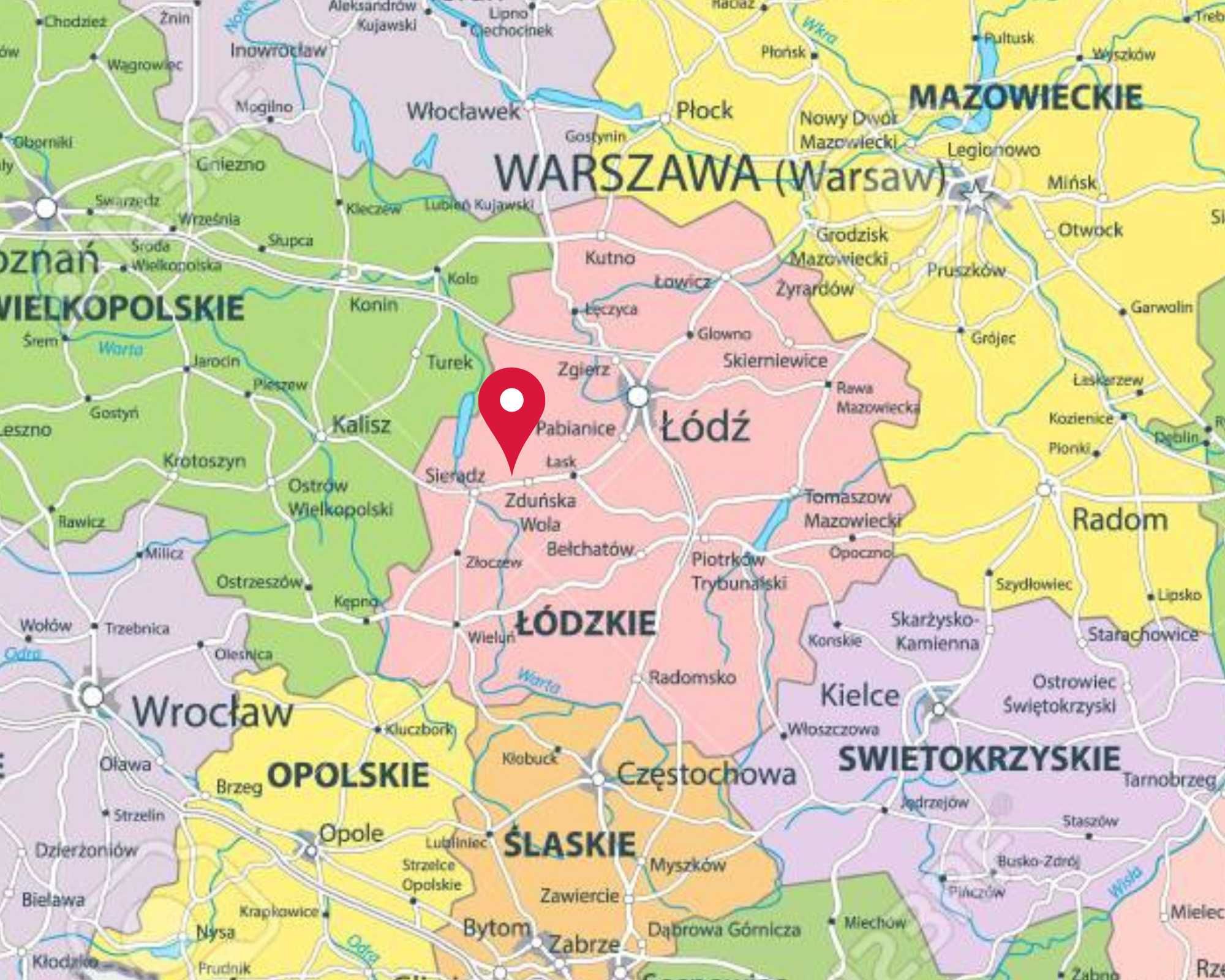 Działka budowlana Izabelów koło Zduńskiej Woli blisko S8