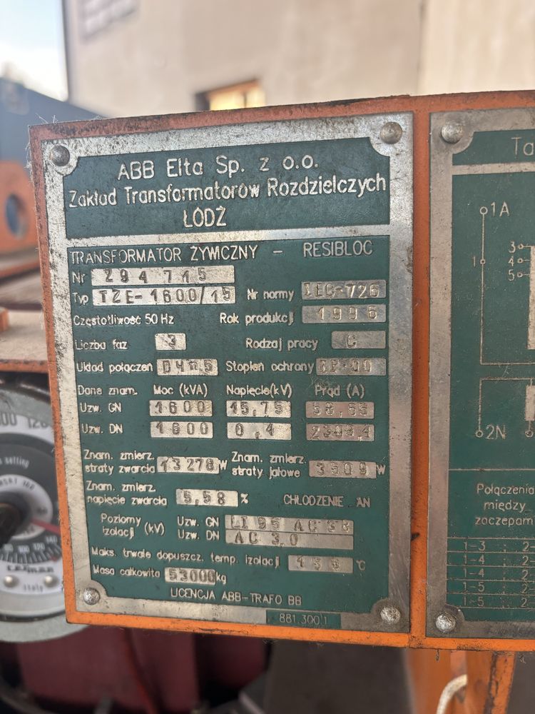 Transformator ABB Elta 1600kVA