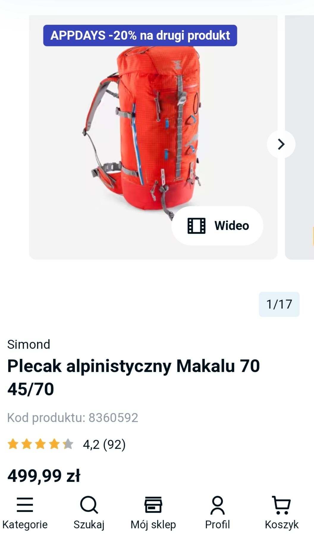 Plecak alpinistyczny Makalu 70.    45/70
