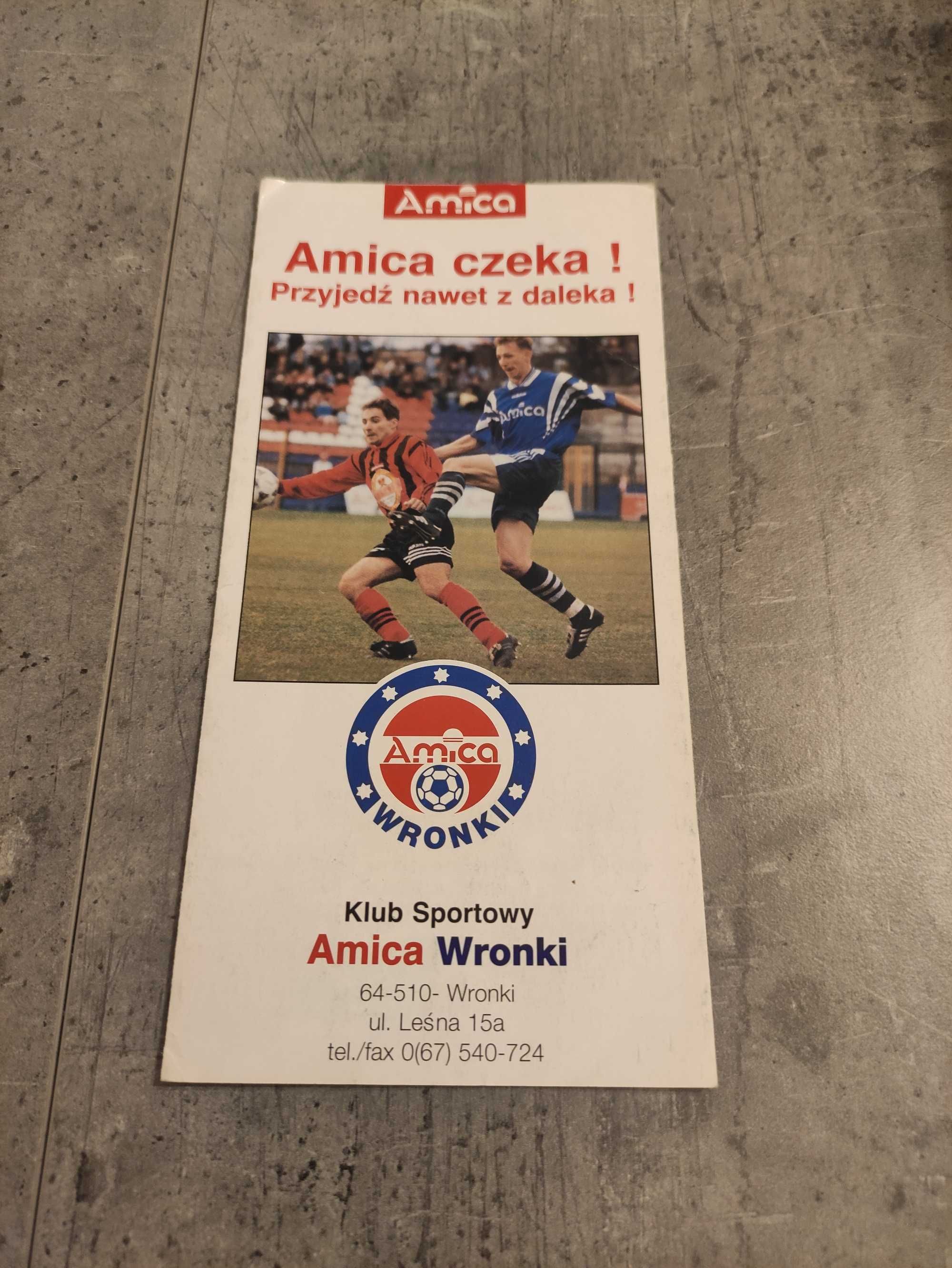 Amica Wronki program na rundę wiosenną 96/97 + ulotka