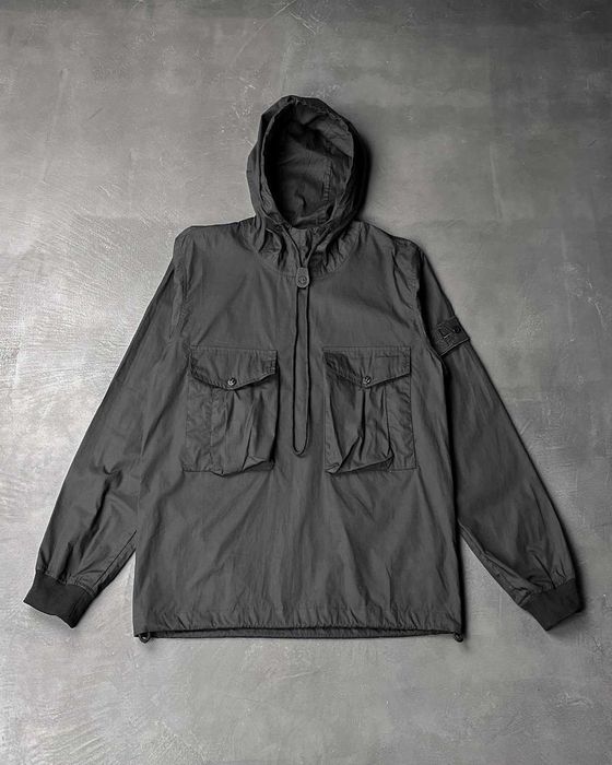 Анорак Stone Island 639F2 Ghost Piece Anorak Cotton Nylon Tela Black