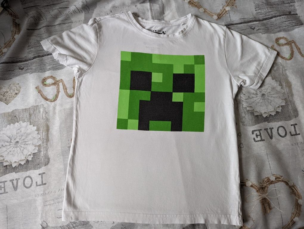 Bluzka koszulka T-shirt Minecraft rozmiar 140 mojang Reserved bawełna