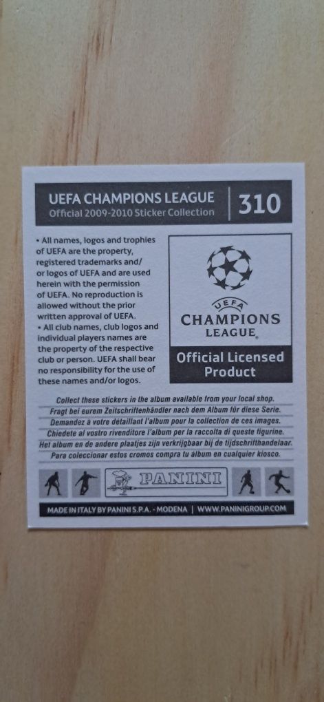 Cromo futebol de Lisandro Lopez da Panini