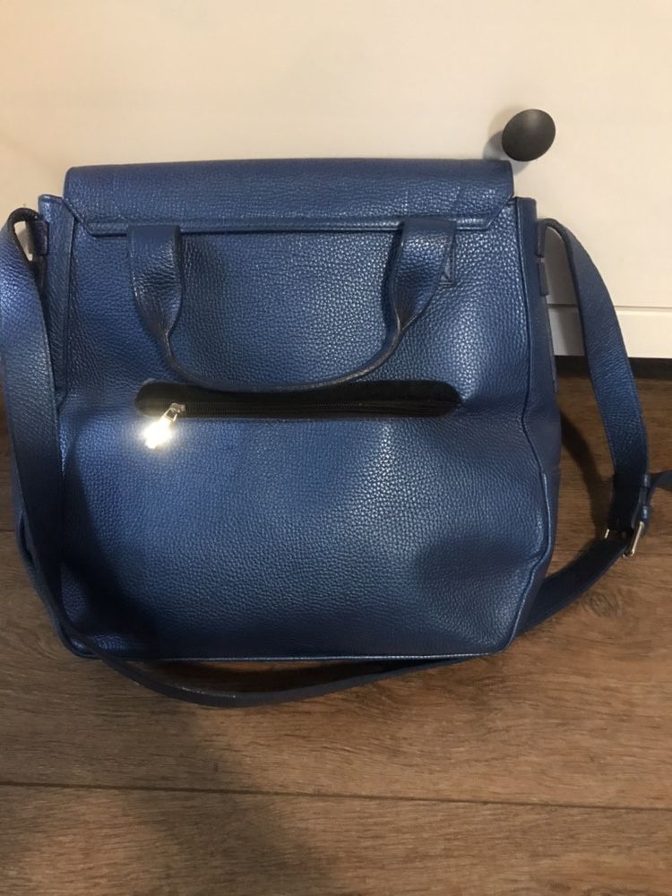 Torba Simple 100 % Skóra Kobalt Metalik Prada Balmain