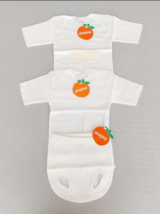 Lote 3 artigos bebé | menina | Laranjinha | NOVO