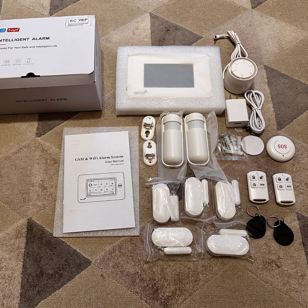 Alarm bezprzewodowy TUYA wi-fi, sim, duży zestaw