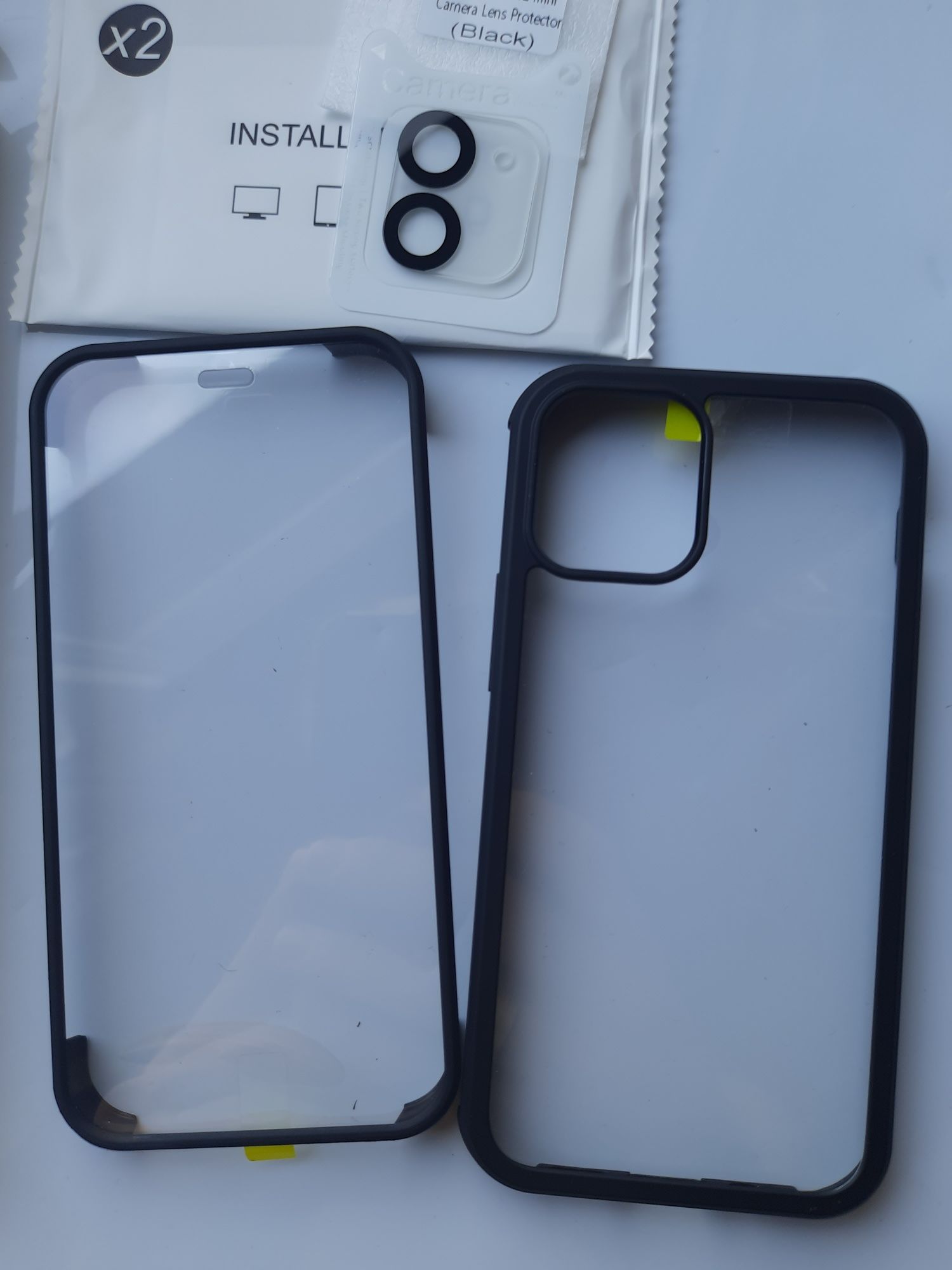 Etui z szkłem na kamere dla Iphone 12 Mini