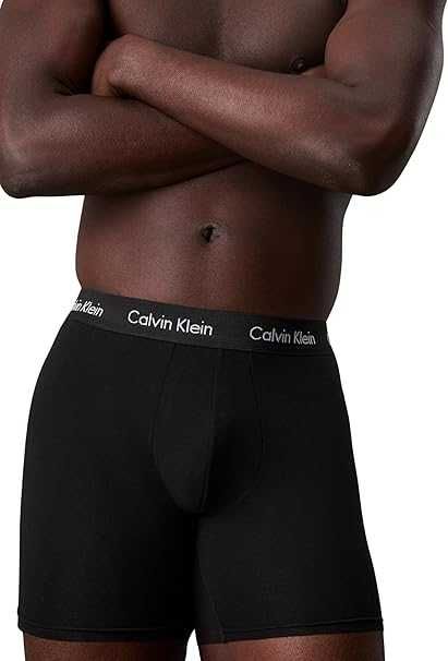 Męskie Bokserki 3-Pak CALVIN KLEIN Elastyczne Briefs Bawełna Czarny M