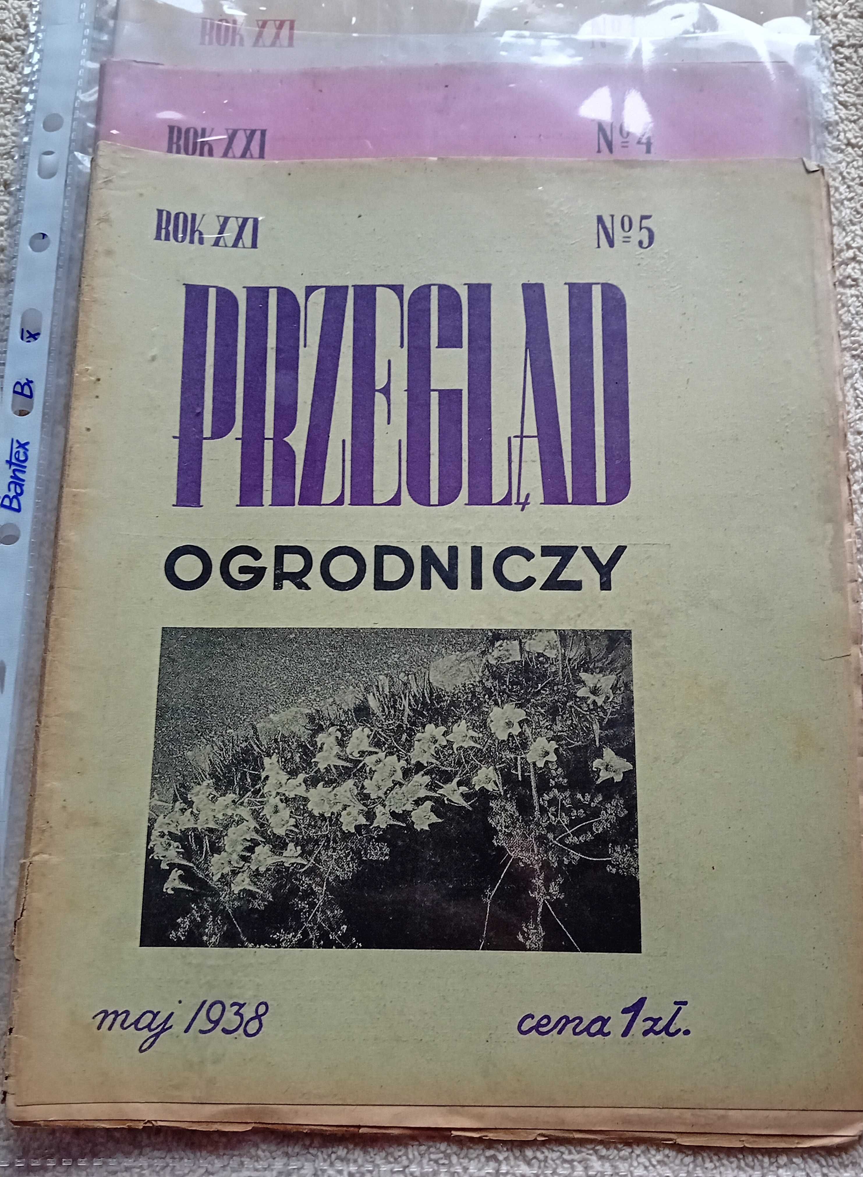 Przegląd ogrodniczy, rocznik 1938 (niekompl) rok XXI, brak num. 2,3,10