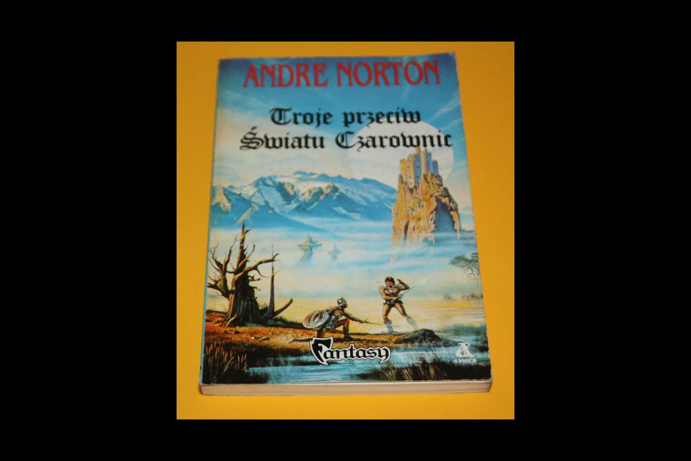 TROJE PRZECIW ŚWIATU CZAROWNIC Andre Norton 1991 Amber książka