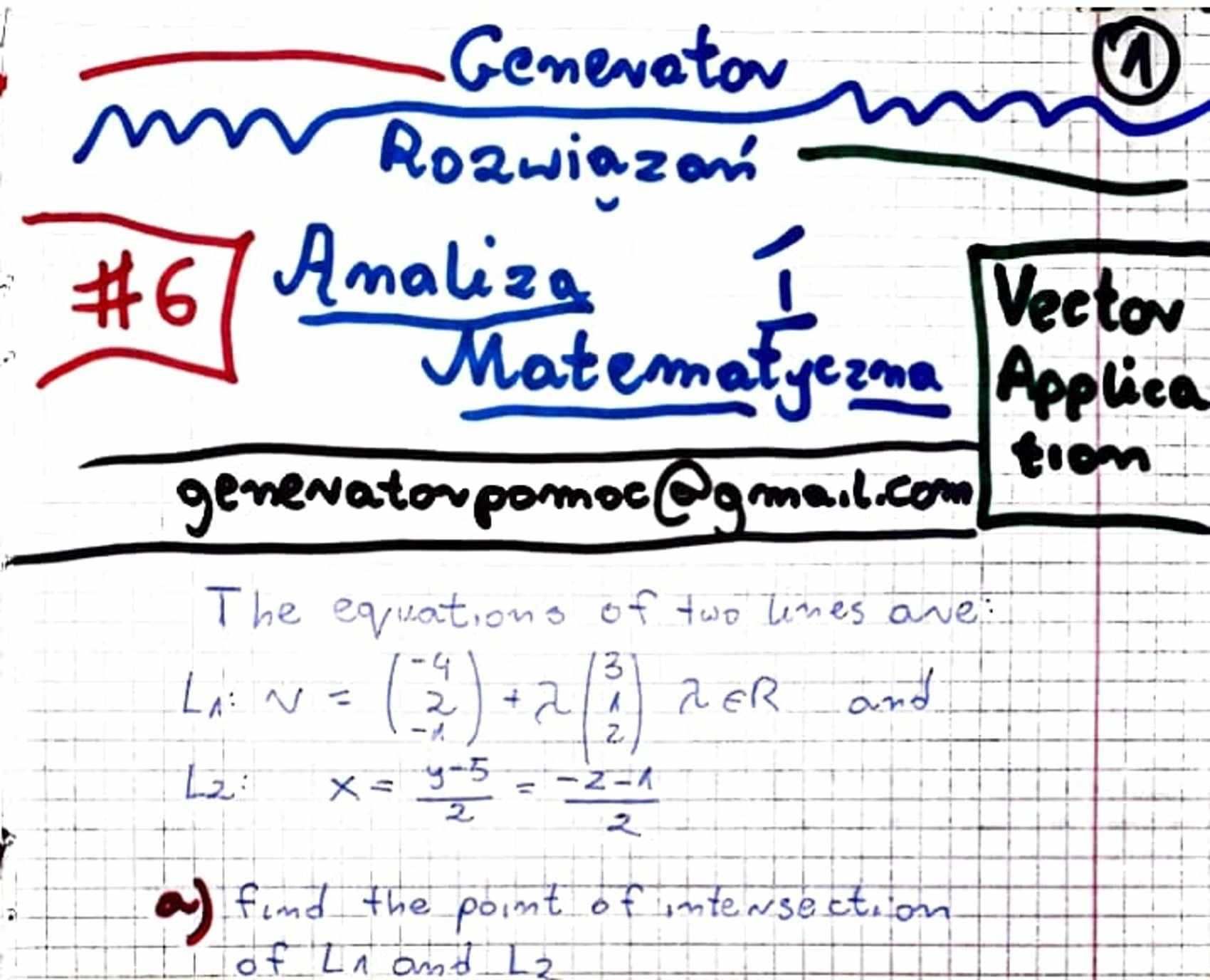 "Vector equation of a Line" - Zestaw rozwiązań