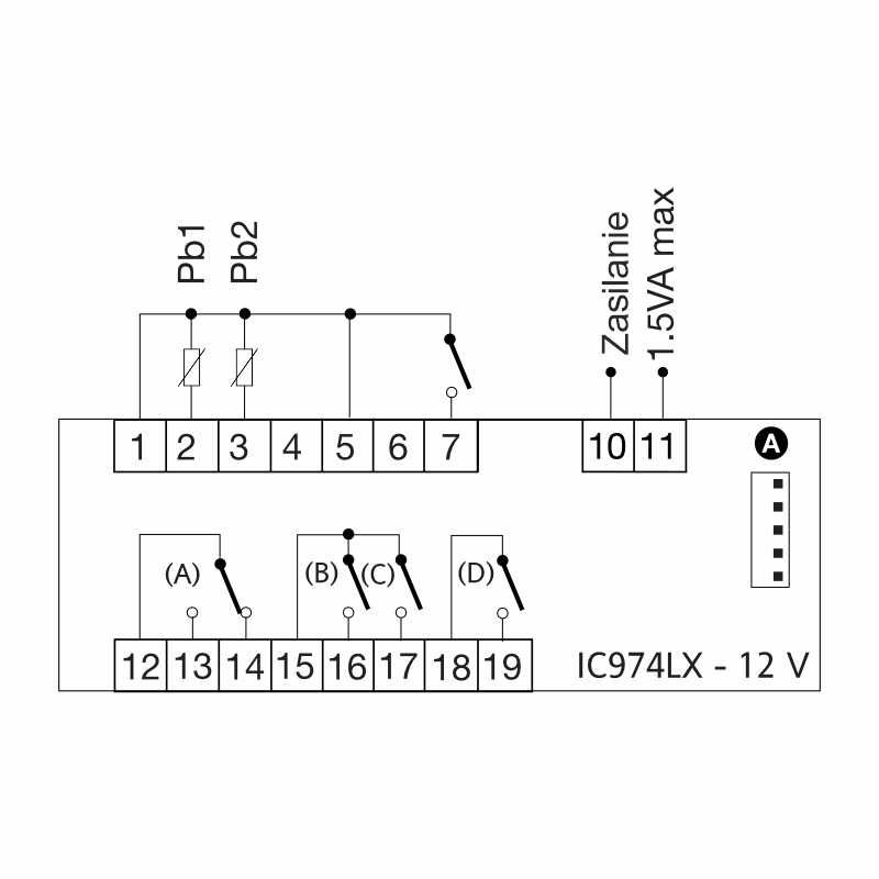 Sterownik temperatury IC 974 NTC/PTC 12V ELIWELL IC24DI0TAD300