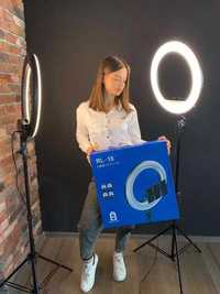 ОРИГИНАЛ! Лампа кольцевая для блогеров LED RL-18, 45 см, с пультом