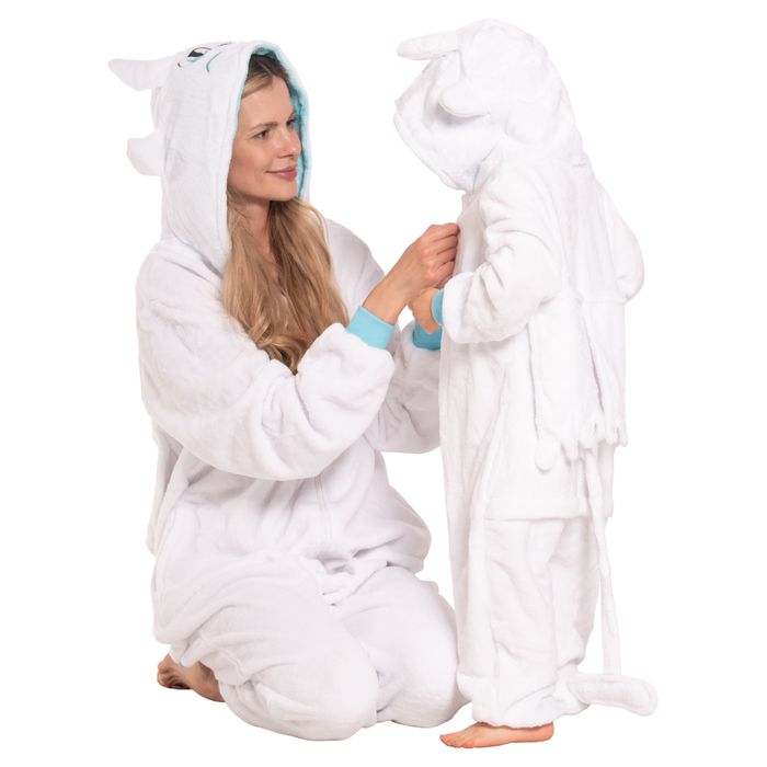 Piżama Damska Kombinezon Kigurumi Onesie Szczerbatek Biały 175-185 XL