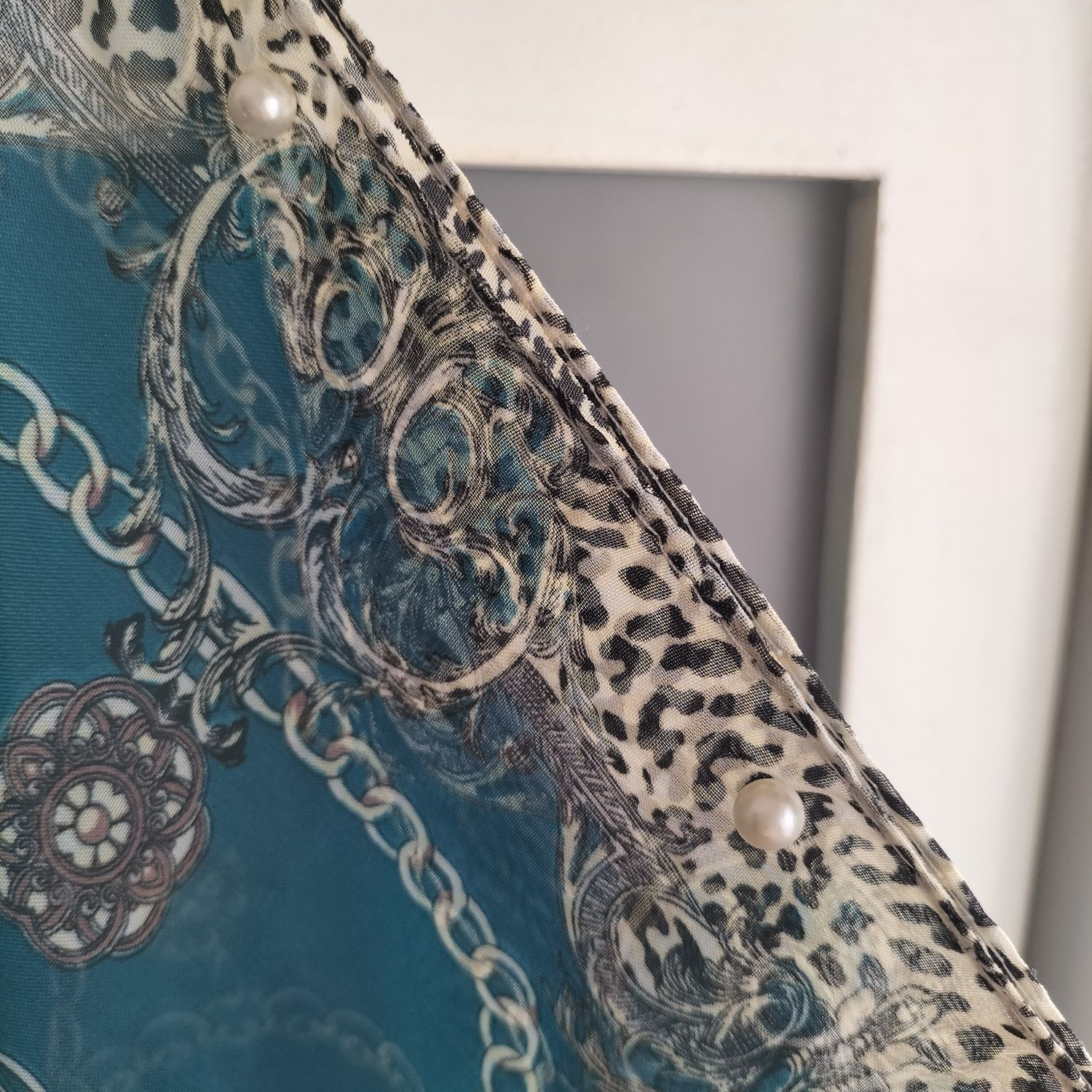 Túnica azul ciano tamanho único