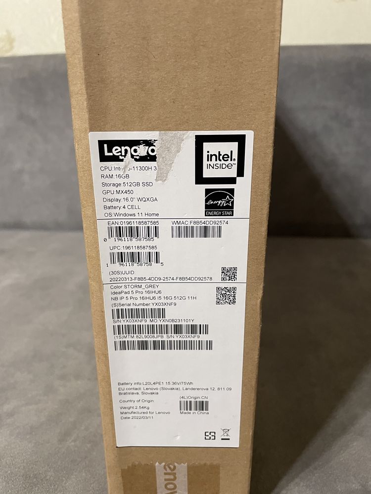 Ноутбук Lenovo IdeaPad 5 Pro 16IHU6
