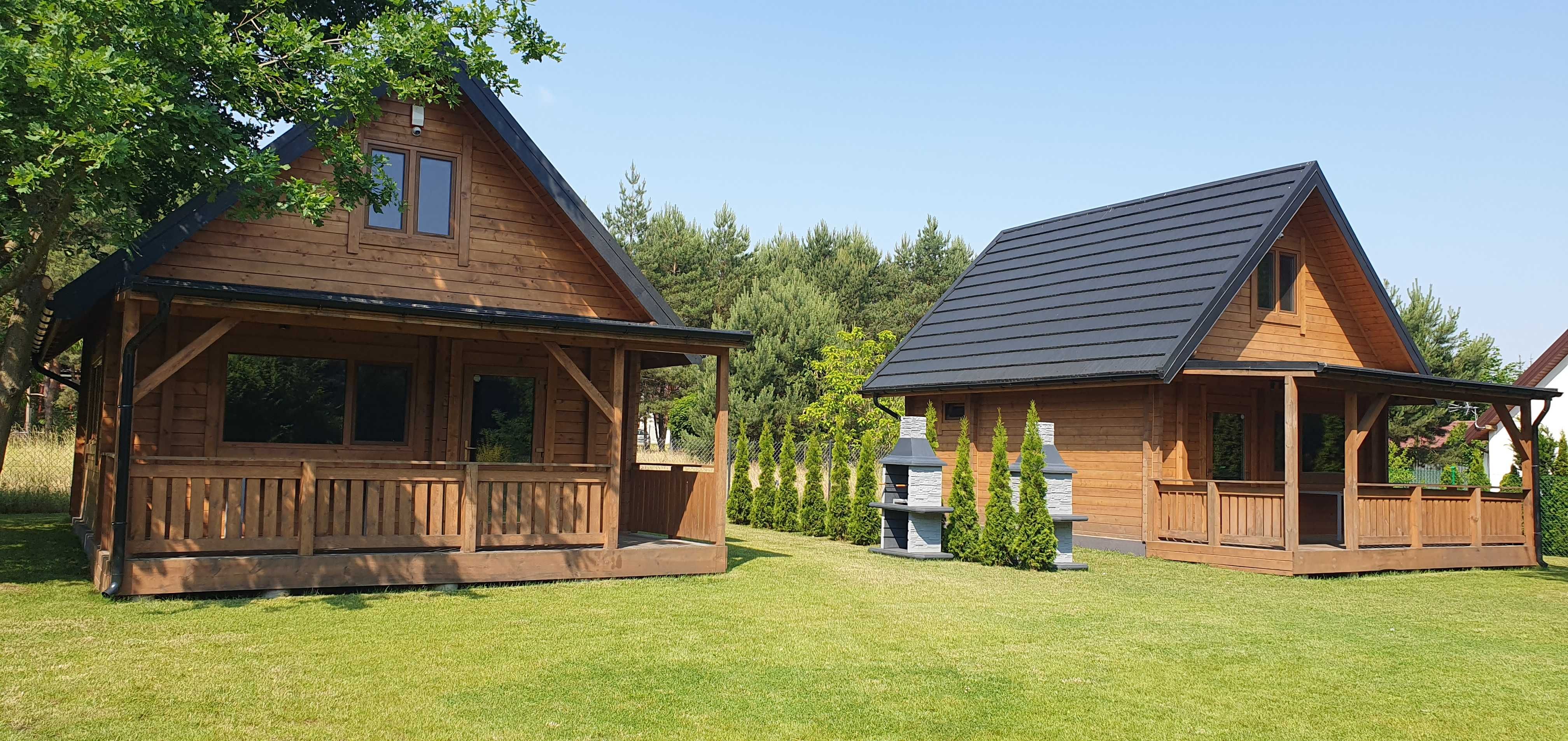 Domki, domek z bala przy plaży nad jeziorem Głuszyńskim Orle 72