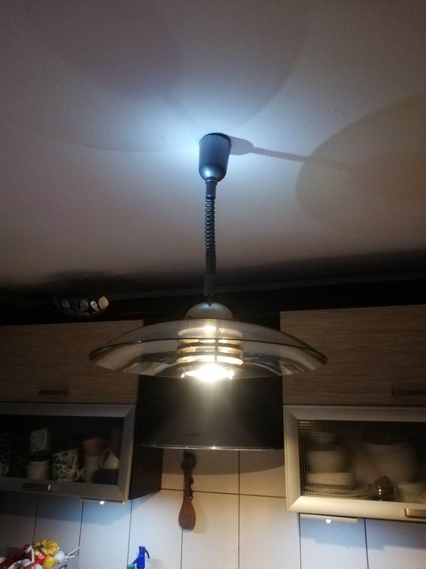 Lampa wisząca z przezroczystym kloszem do kuchni jadalni loft