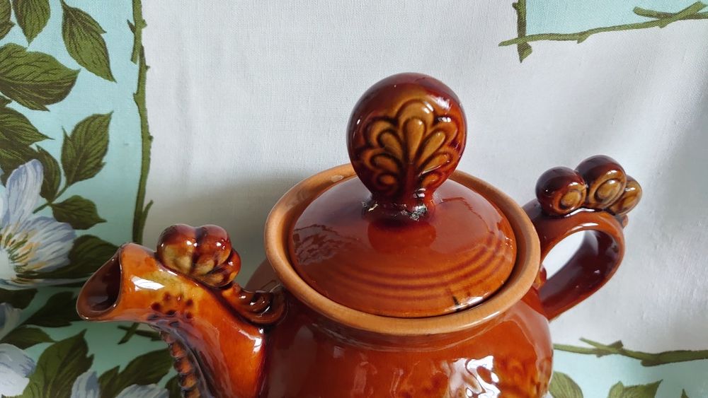 Чайничок Півник, майолика Васильків