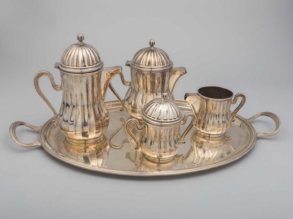 Belíssimo Serviço de Chá e Café em Prata Portuguesa