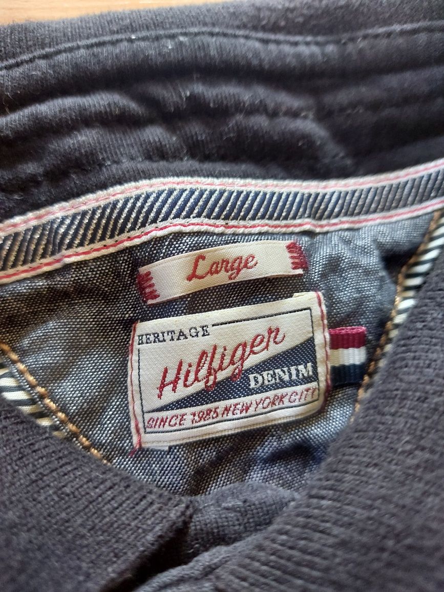 Sweter męski z kołnierzykiem Tommy Hilfiger oryginalny rozm. L