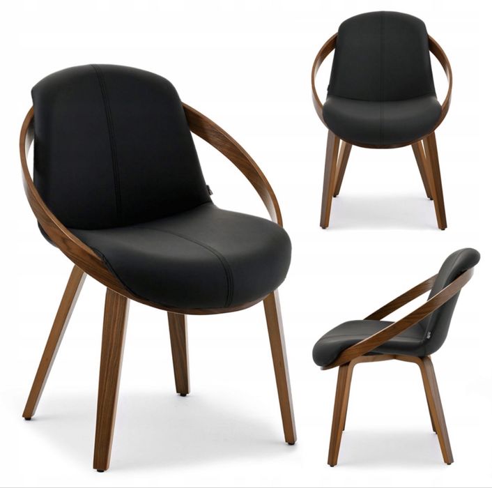 Стілець крісло горіх дизайнерське мебоі девево еко шкіра