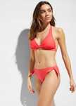 Bikini trójkątne miseczki wiązane koralowy ^40