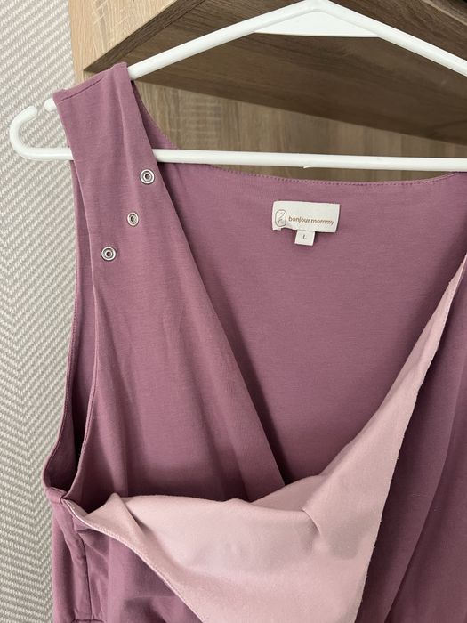 Sukienka porodowa różowa Dusty Floral Bonjour Mommy  rozmiar L