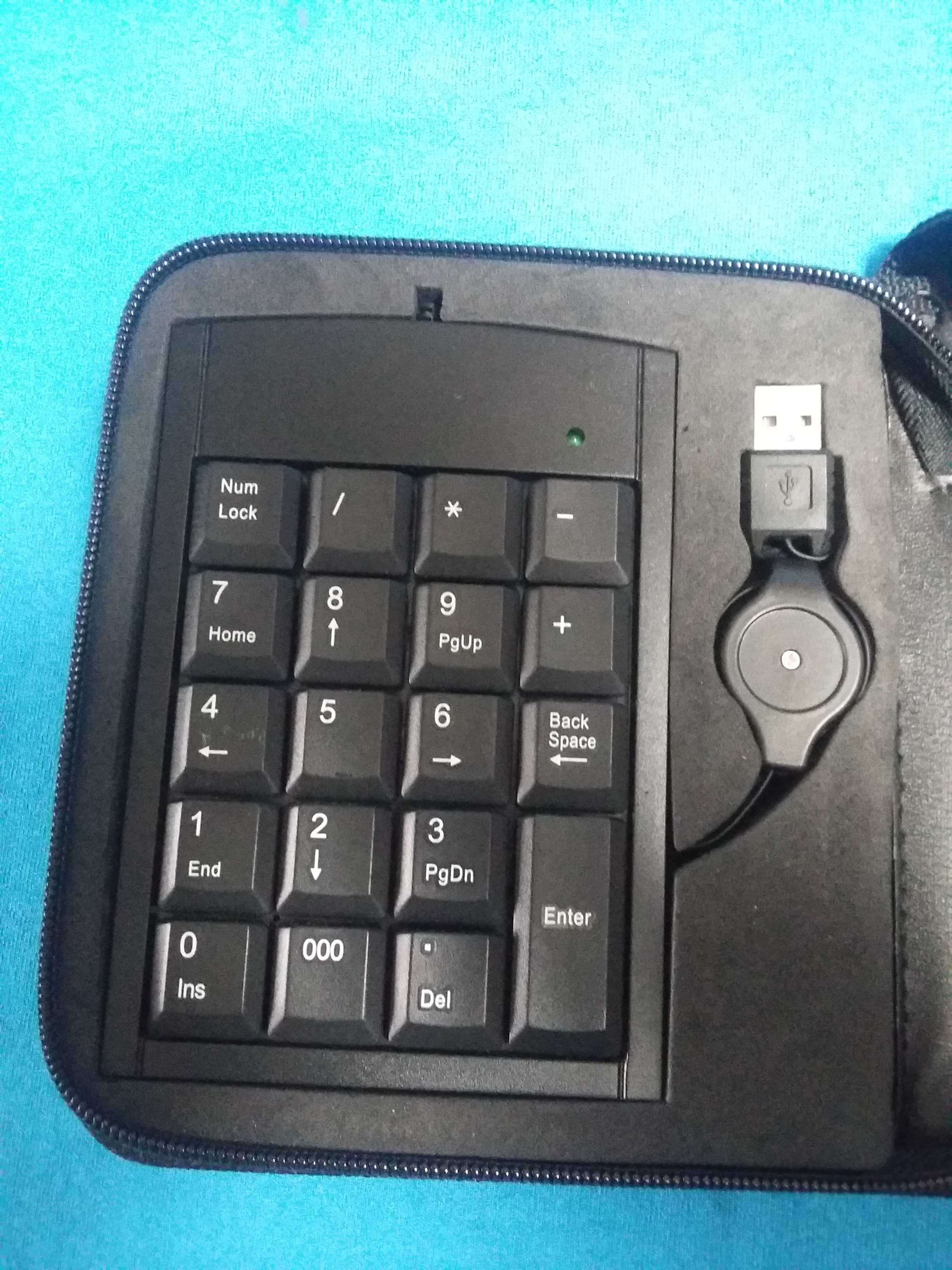 Цифровая клавиатура USB + USB - хаб Aluminium 4-Port Mini + Патч-корд