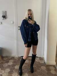 Jeansowa ciemna kurtka oversize