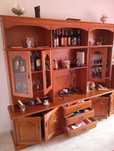 móvel de sala em castanheiro de três módulos