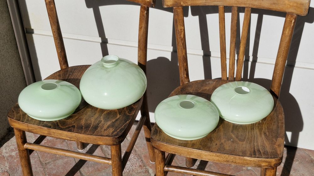 Klosze do żyrandola zielone seledynowe zabytkowe 3+1