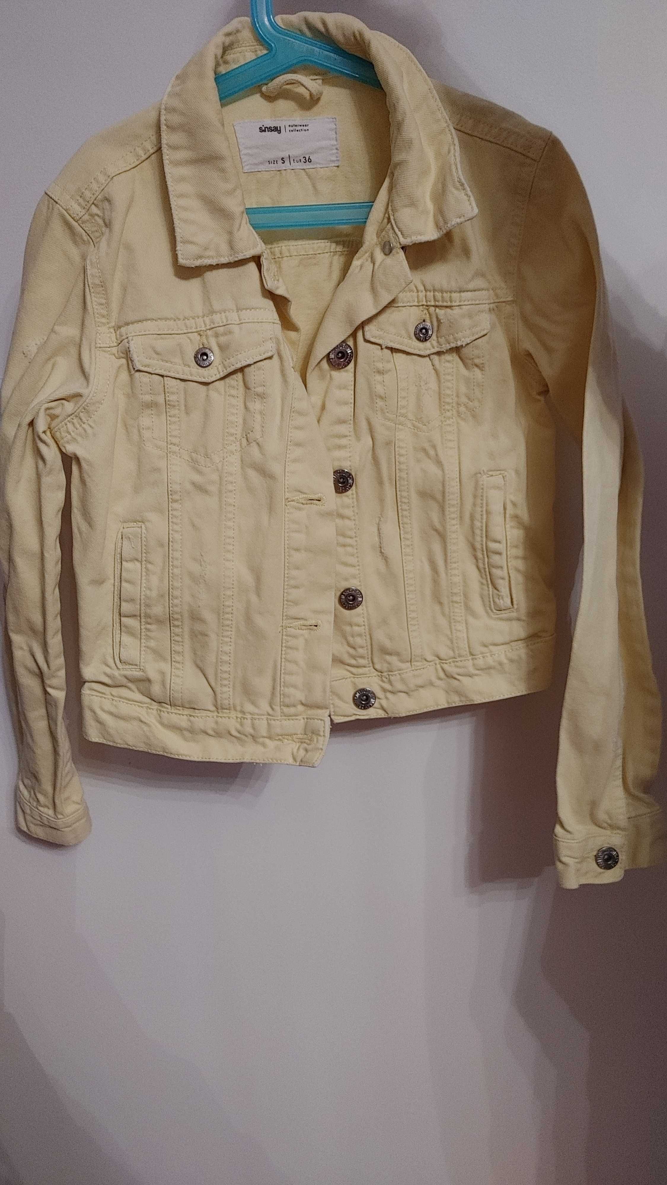 Kurtka,katana jeansowa żółta rozmiar S, 36