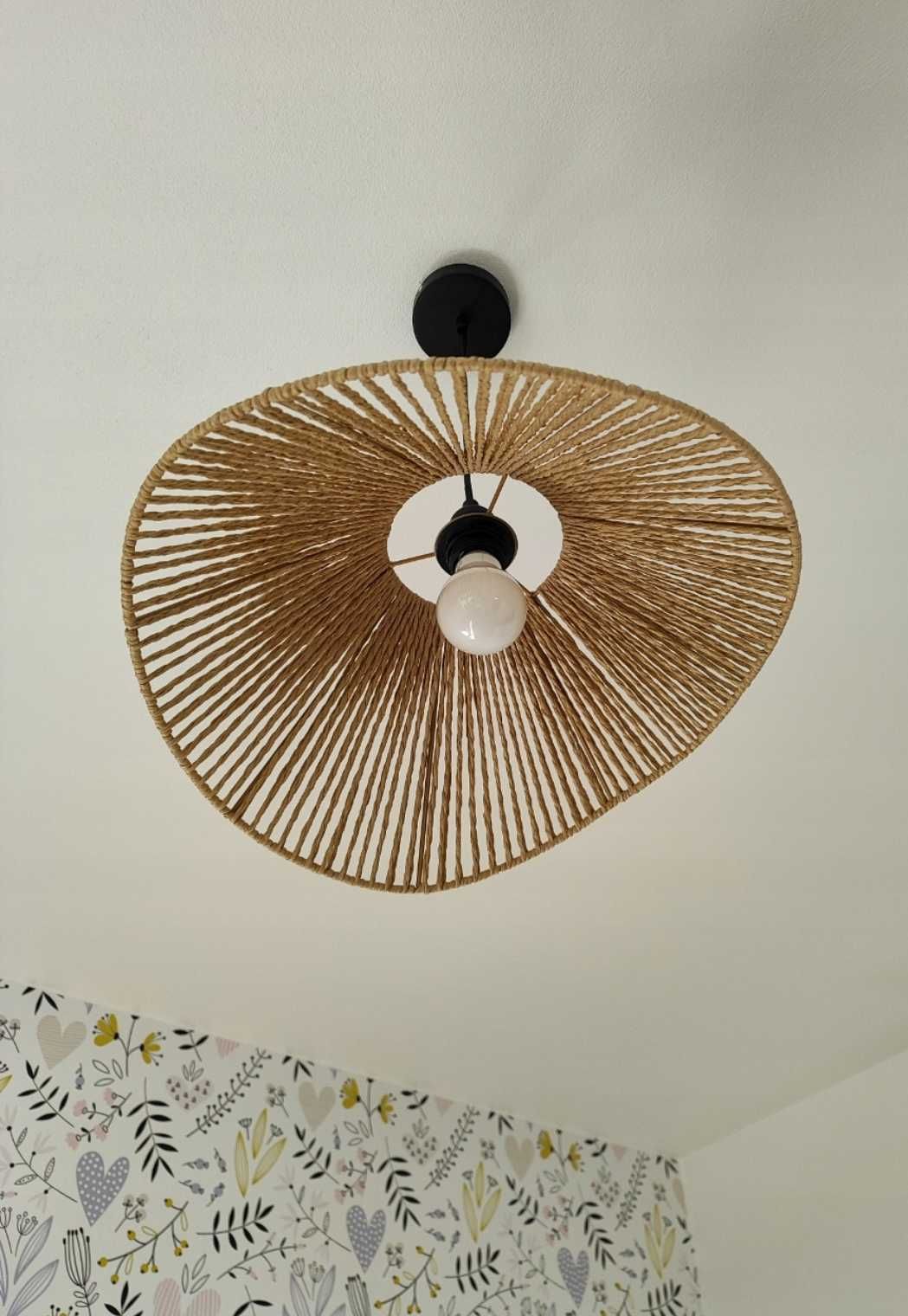 Nowoczesna lampa wisząca 45 cm Sufitowa Boho Pleciony klosz E27