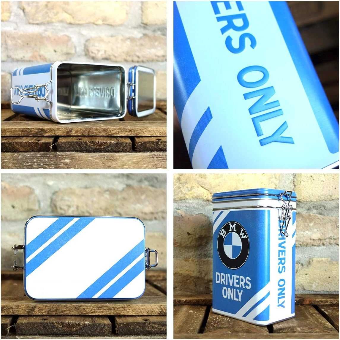 Caixa em Lata - Estilo Retro - Tema BMW - 1,3Lt de capacidade