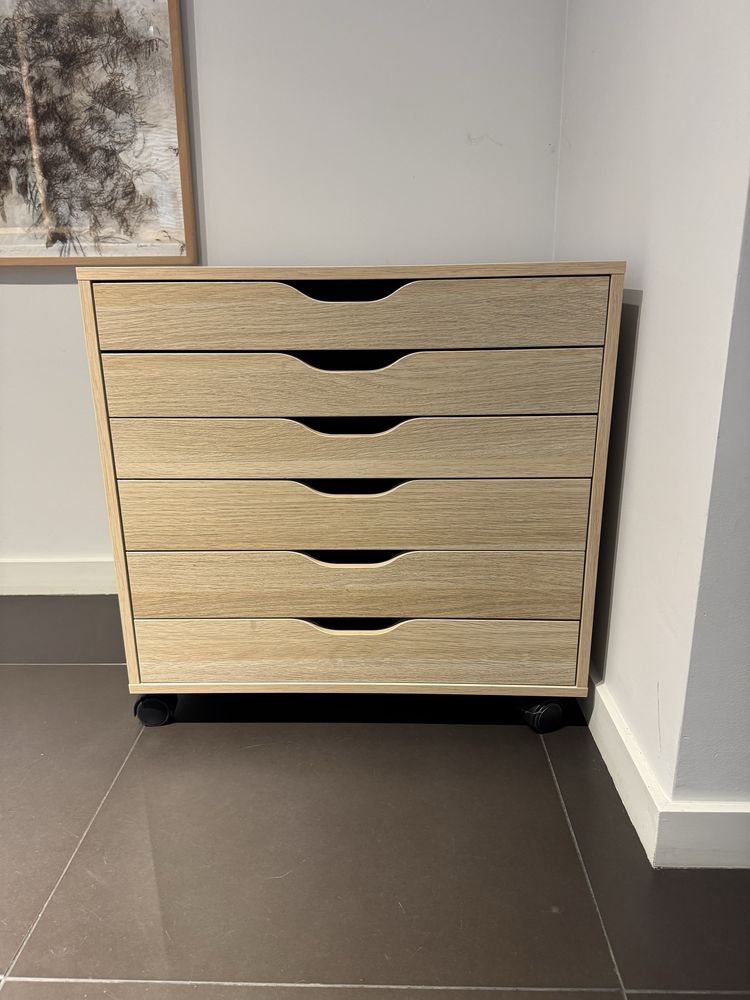 ALEX Bloco de gavetas c/rodízios IKEA, efeito carvalho, 67x66 cm