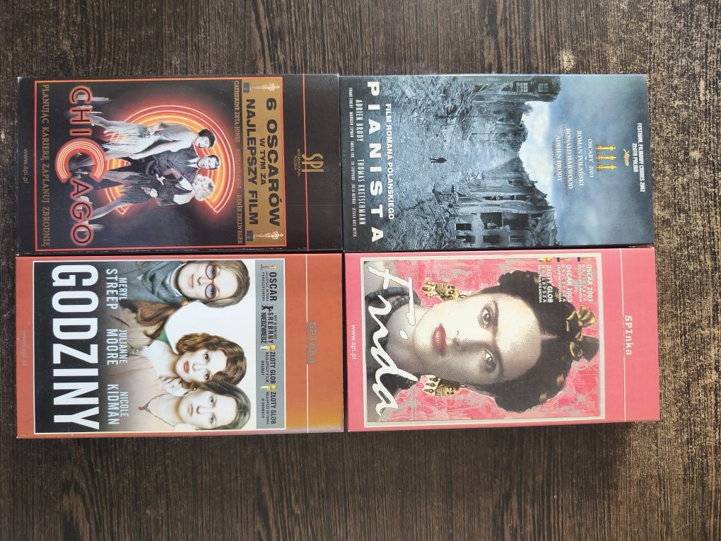 Zestaw VHS Oscary 2003 – Pianista, Chicago, Godziny, Frida – kolekcja