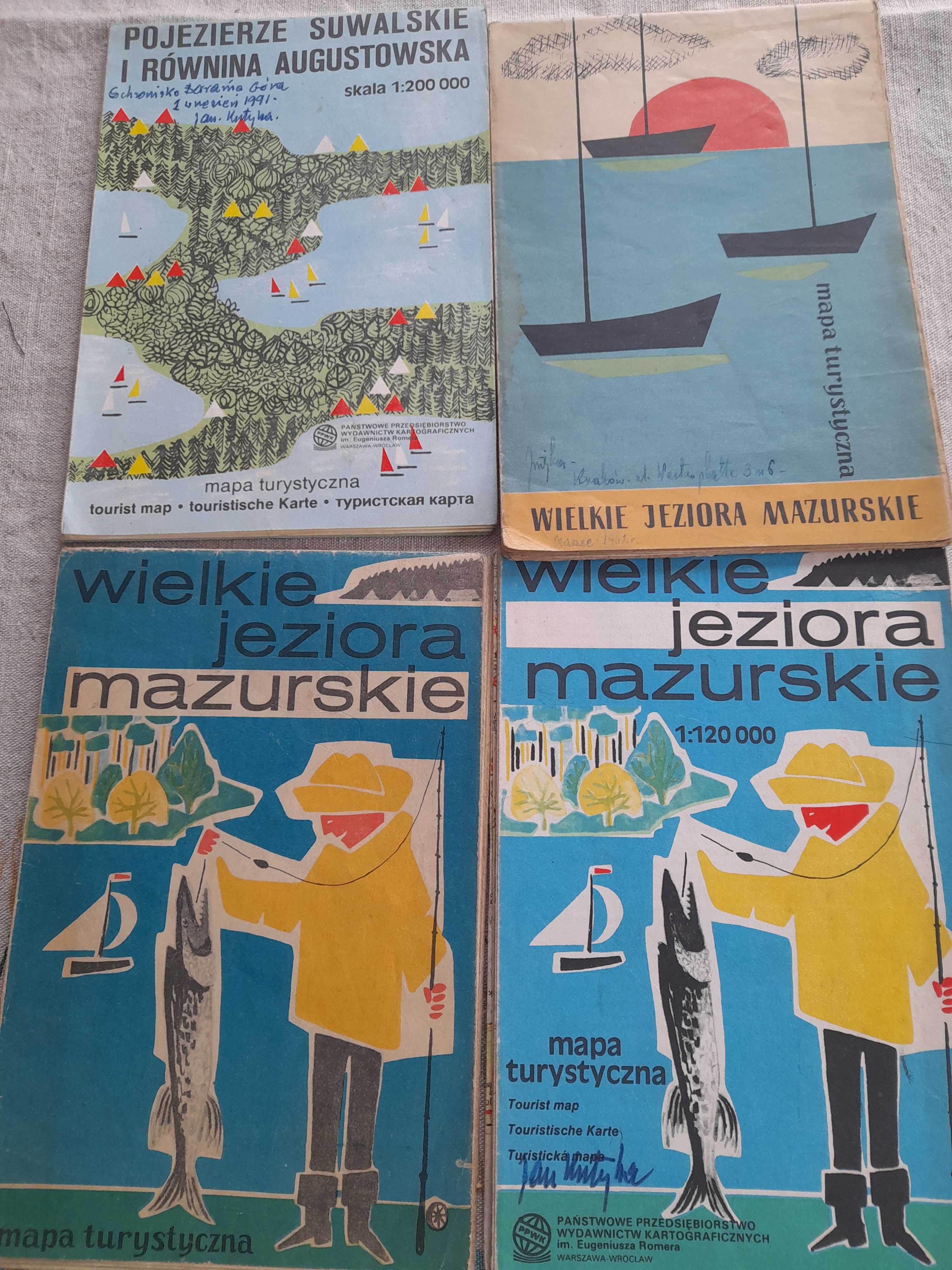 Mapy Wielkie jeziora mazurskie stare lata  1960 - 70