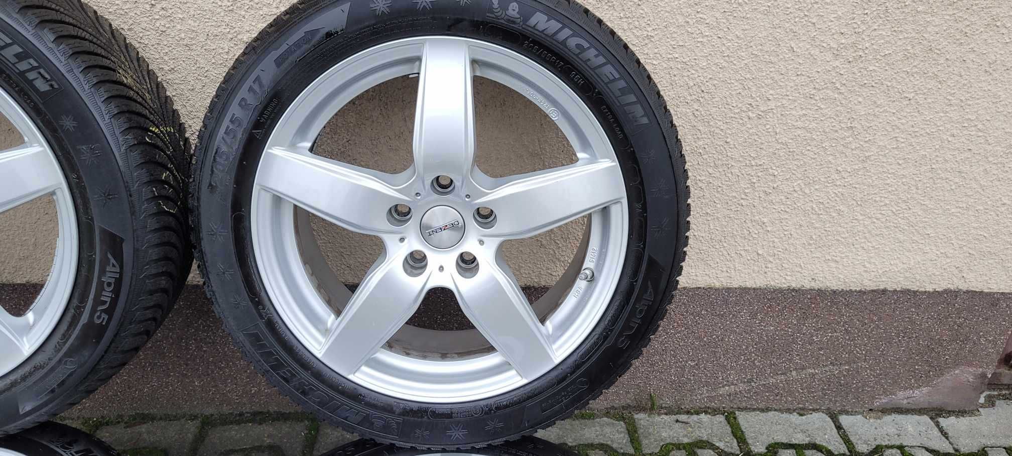 Alufelgi DEZENT 5X112 z oponami 205/55 R17 zima