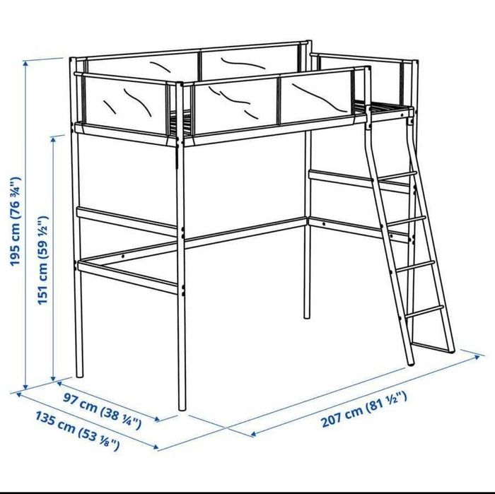 Cama alta Ikea VITVAL