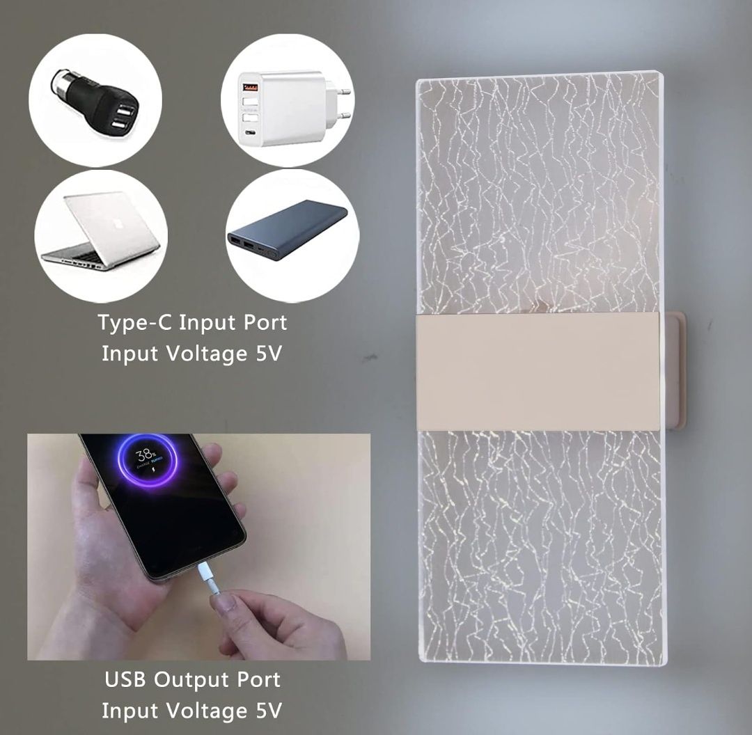 2szt VOMI Bezprzewodowa lampa ścienna LED na baterie